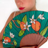 ABANICO DE SEDA FLOR DE AZAHAR_VERDE