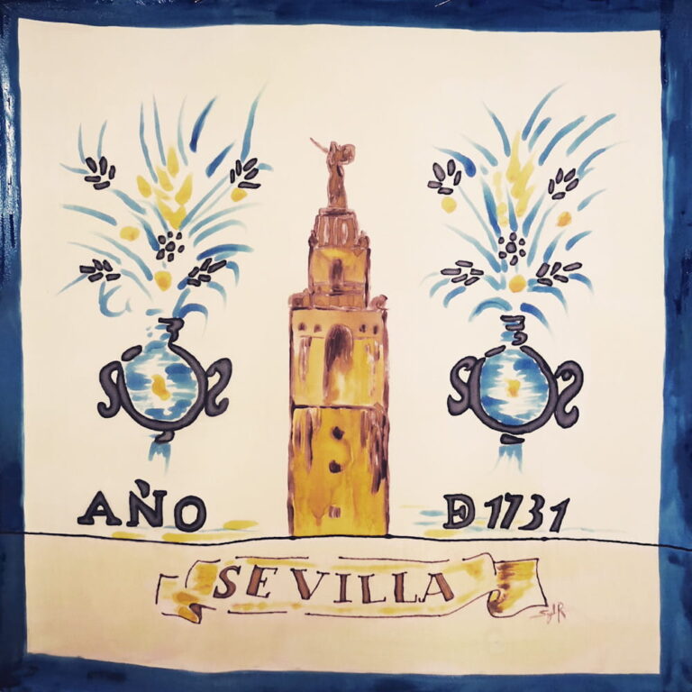 Sevillian tile men's pocket square